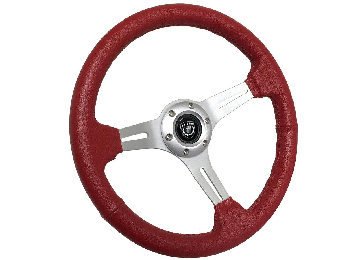 Auto Pro USA red leather Steering Wheel  6 bolt