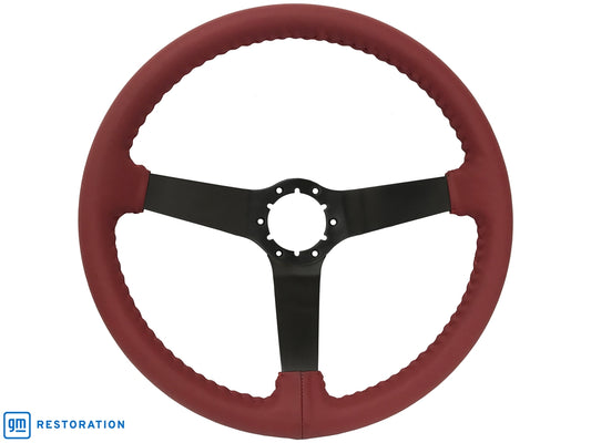 S6 Step Red Leather Steering Wheel Black Center