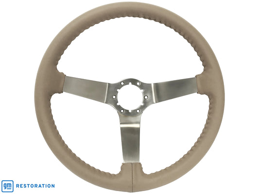 S6 Tan Leather Stainless Steel Steering Wheel