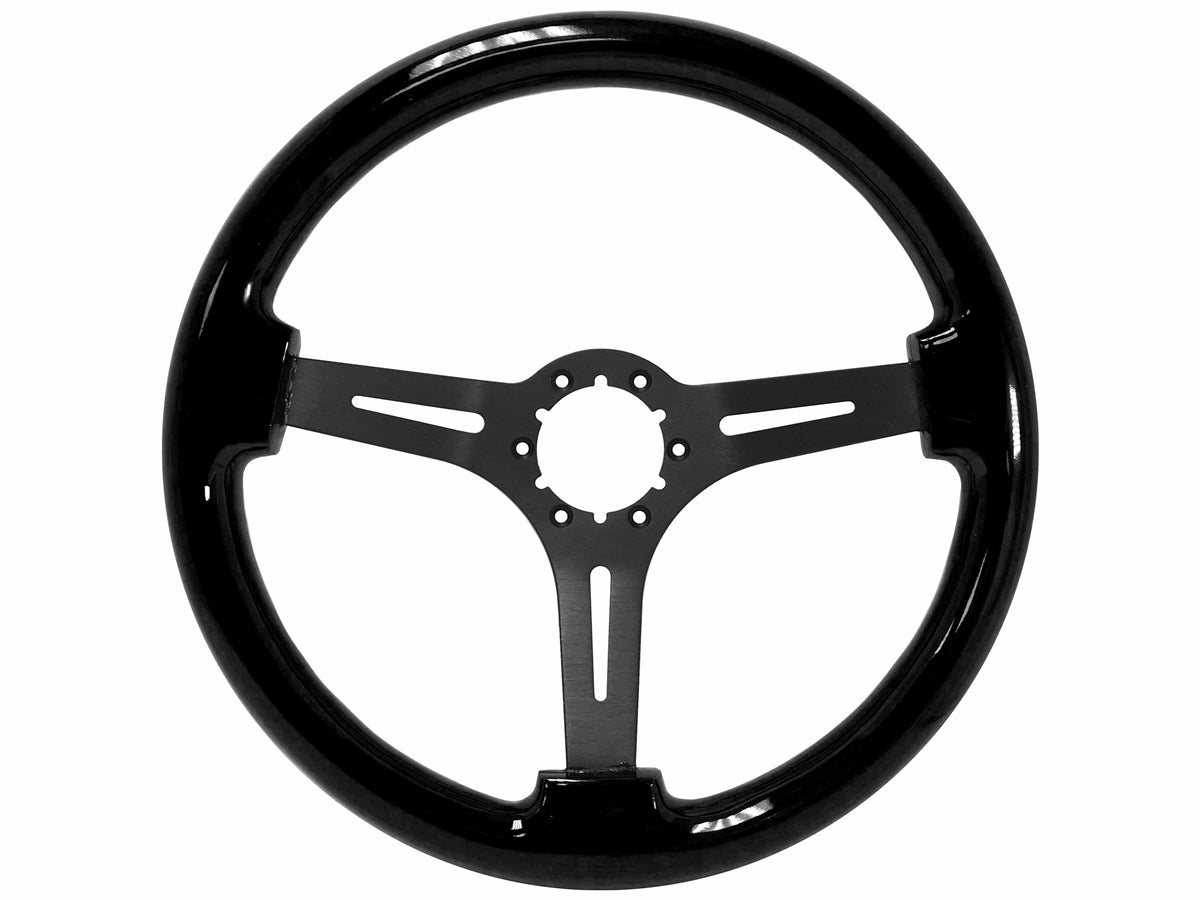 Auto Pro USA Black Ash Wood Steering Wheel 6 bolt