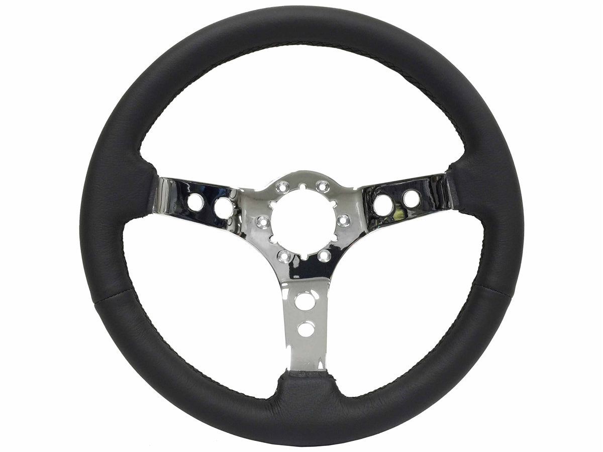 S6 Chrome 3-Spoke with Holes Steering Wheel