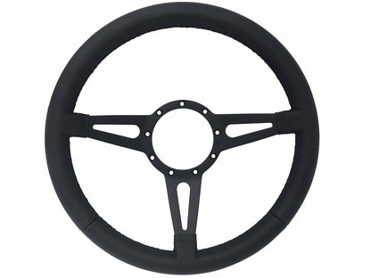 S9 Leather, Black Tri-Spoke Center with Slots