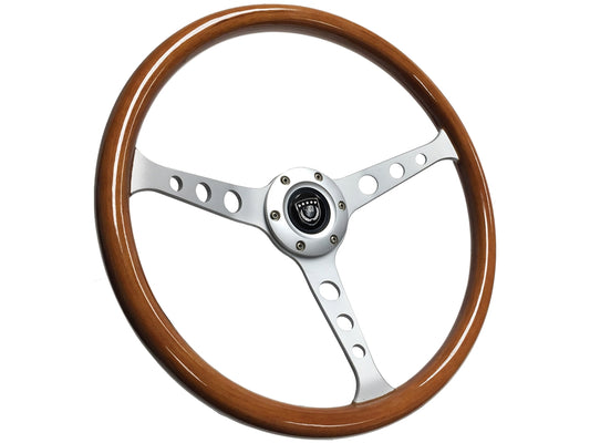 S6 Classic Wood Brushed Steering Wheel