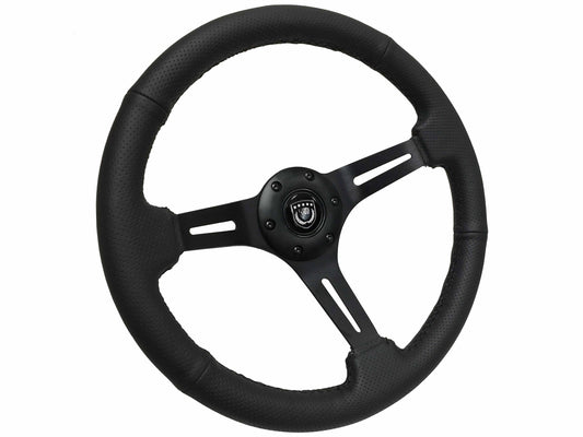 S6 Perforated Leather Black 6-Bolt Steering Wheel
