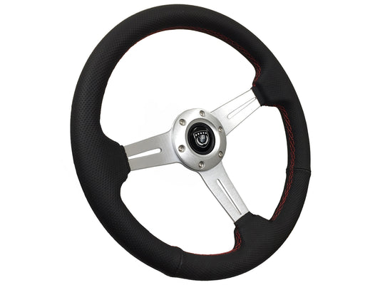 ST3587BLK-RED Perforated Leather Aluminum Wheel