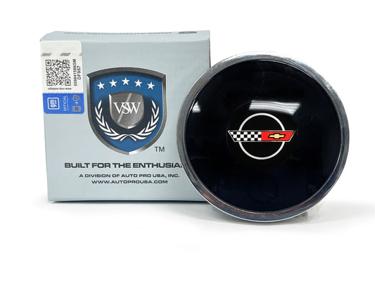 VSW S6 Black Horn Button with C4 Corvette Emblem