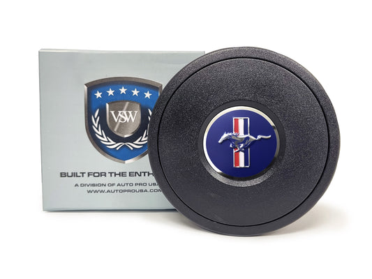 Auto Pro USA Mustang Blue Pony Horn Button 9 Bolt