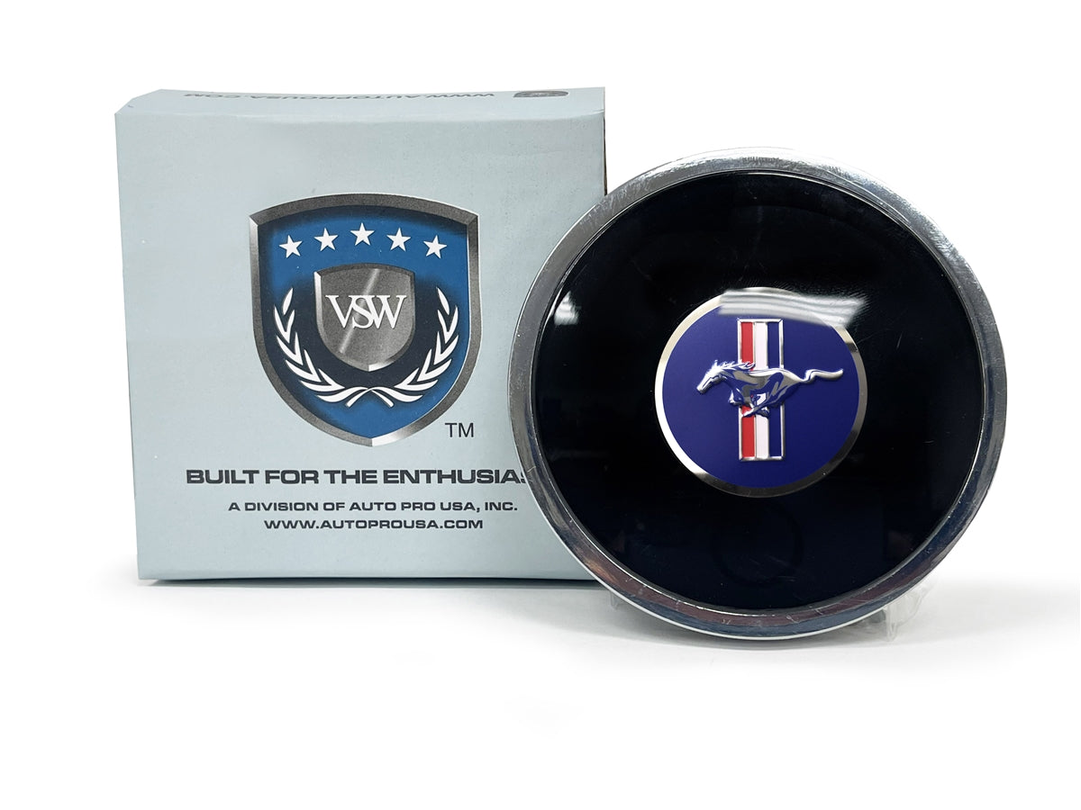Auto Pro USA Mustang Blue Pony Horn Button 6 Bolt